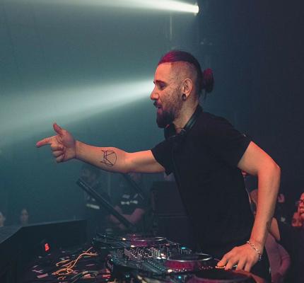 Photo of Skrillex at a show