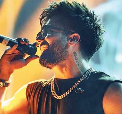 Photo of Harrdy Sandhu at a concert
